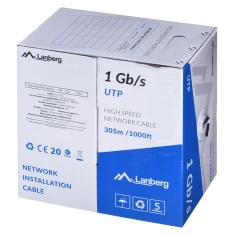 Кабель Lanberg UTP Cat.6 305 м 1 Гб/с провод CCA Black (5901969439830)