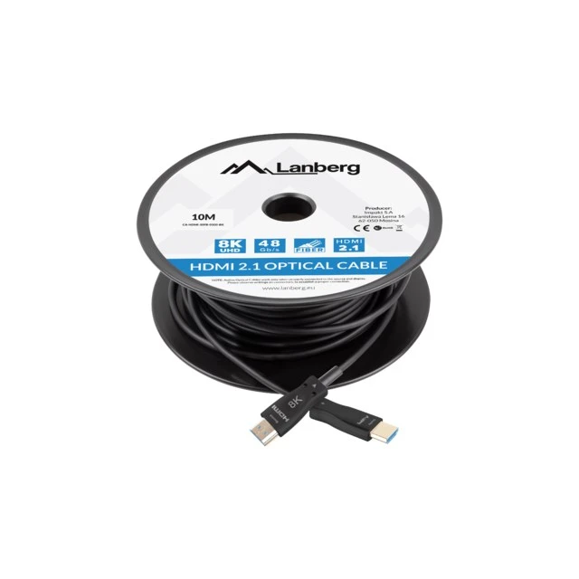 Кабель Lanberg HDMI (M) на HDMI (M) v2.1 10 м оптический AOC Black (5901969440898)