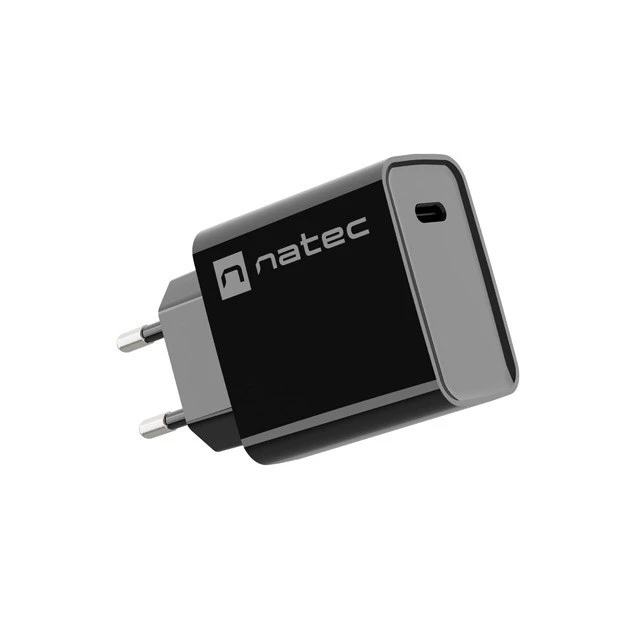 Мережевий зарядний пристрій Natec Ribera NUC-2060 USB-C 20 Вт PD Black (5901969443097)