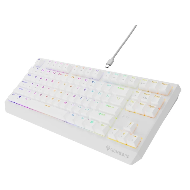Клавиатура Genesis Thor 230 TKL игровая USB US раскладка White (5901969443288)