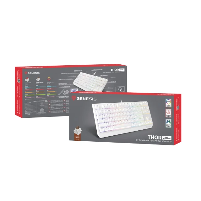 Клавіатура Genesis Thor 230 TKL USB RF Wireless US розкладка Black (5901969443301)
