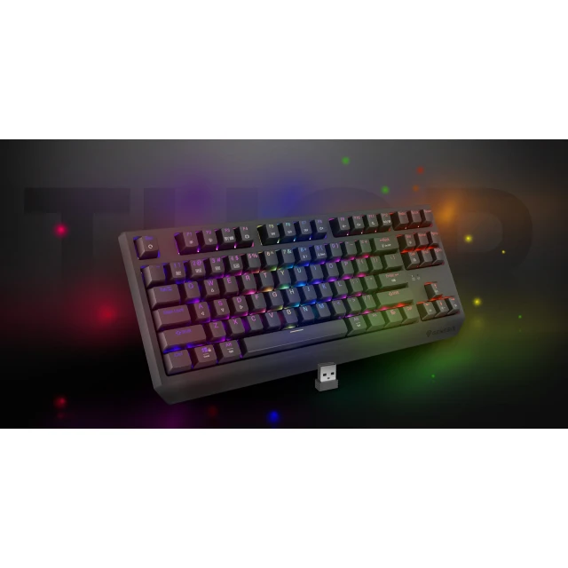 Клавиатура Genesis Thor 230 TKL игровая беспроводная USB RF Wireless Bluetooth US раскладка Black (5901969443790)