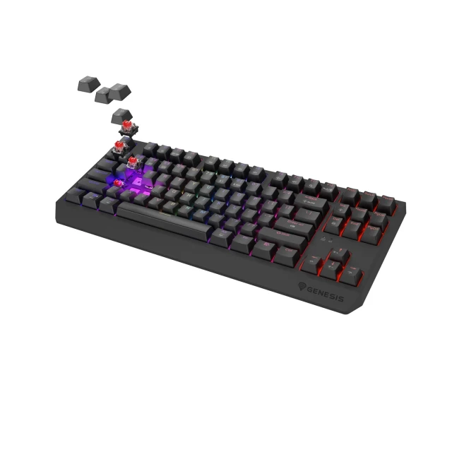 Клавиатура Genesis Thor 230 TKL игровая беспроводная USB RF Wireless Bluetooth US раскладка Black (5901969443790)