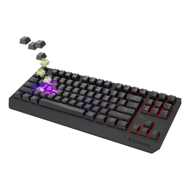 Клавіатура Genesis Thor 230 TKL ігрова USB + RF Wireless + Bluetooth US розкладка Black (5901969443813)