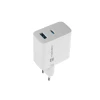 Мережевий зарядний пристрій Natec Ribera NUC-2144 GaN 1x USB-A 1x USB-C 65 Вт White (5901969444254)