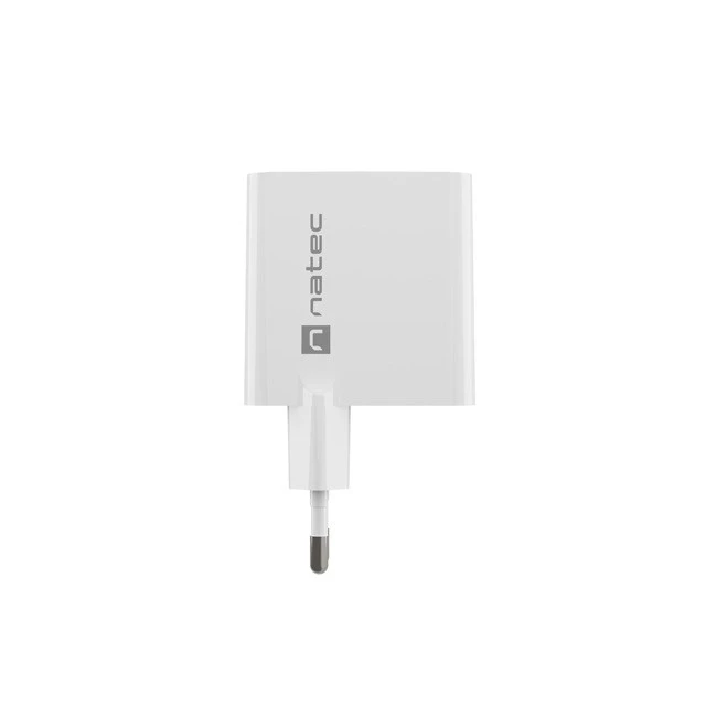 Мережевий зарядний пристрій Natec Ribera NUC-2144 GaN 1x USB-A 1x USB-C 65 Вт White (5901969444254)