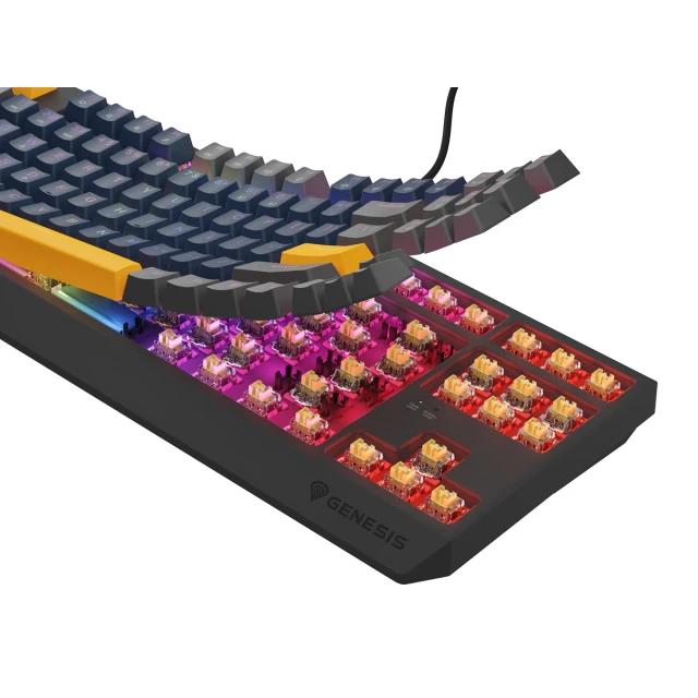 Клавиатура Genesis Thor 230 TKL игровая беспроводная USB RF Wireless Bluetooth US раскладка Black (5901969444445)