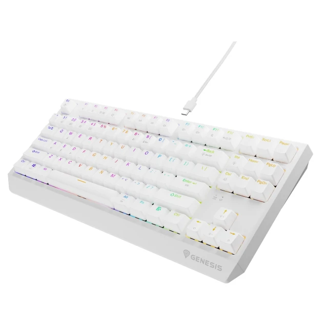 Клавіатура Genesis Thor 230 TKL ігрова бездротова USB RF Wireless Bluetooth US розкладка White (5901969444469)