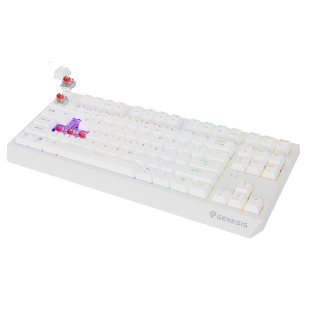 Клавіатура Genesis Thor 230 TKL ігрова бездротова USB RF Wireless Bluetooth US розкладка White (5901969444469)