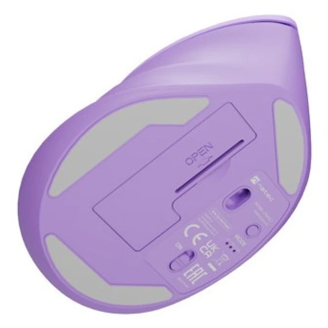 Миша Natec Crake 2 вертикальна бездротова 2400 DPI Bluetooth 5.2 + 2.4 GHz Pure Lavender (5901969445732)
