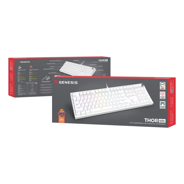 Клавіатура Genesis USB US розкладка White (5901969449174)