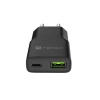 Мережевий зарядний пристрій Natec Ribera NUC-2377 GaN Slim USB-A USB-C 20 Вт Black (5901969449952)