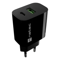 Мережевий зарядний пристрій Natec Ribera 1x USB-A + 1x USB-C (5901969450163)