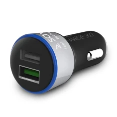 Автомобільний зарядний пристрій Savio SA-06/B Quick Charge 3.0 2x USB Black (5901986044536)