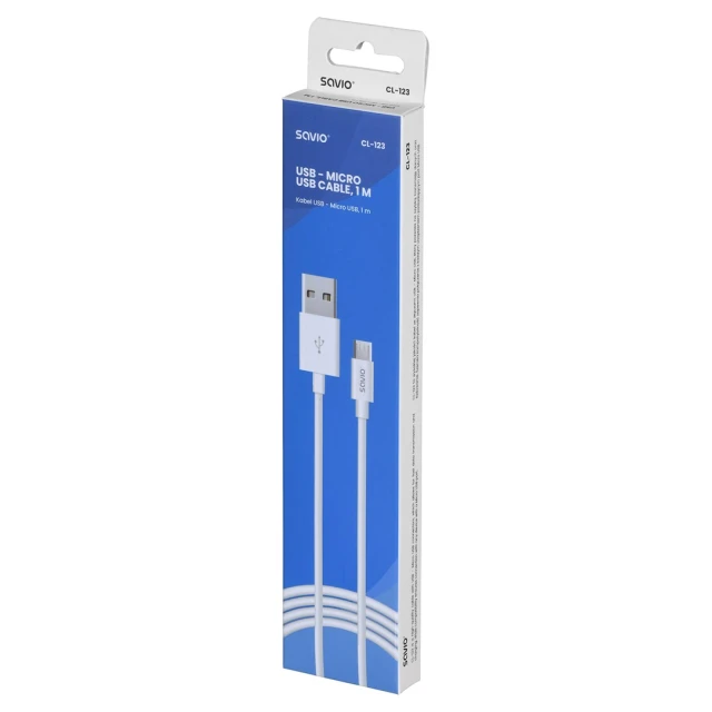 Кабель Savio CL-123 Micro USB – USB 2.0 Type-A 1 м White (5901986044567)
