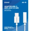 Адаптер Savio AK-51 USB-C – mini jack 3.5 мм F (5901986047506)