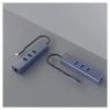 Хаб Savio AK-57 3-портовий USB-C з адаптером RJ-45 (5901986047766)