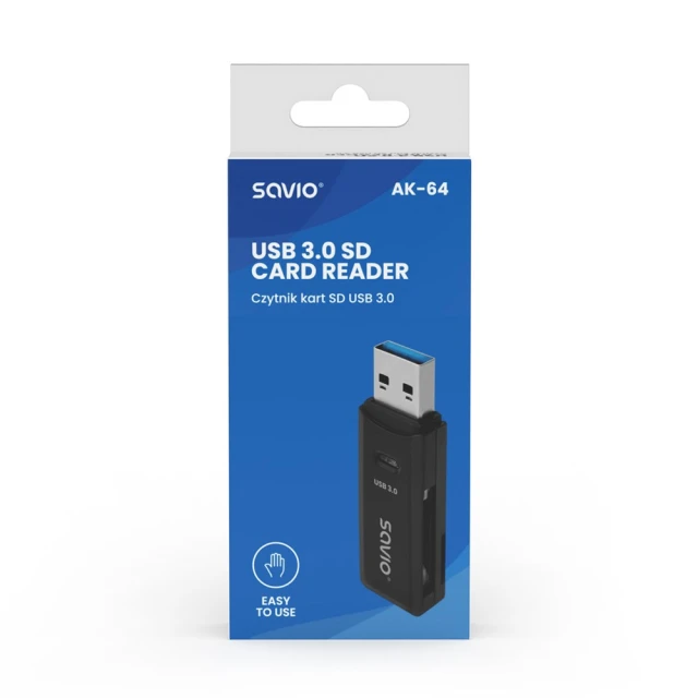 Картрідер Savio AK-64 SD USB 3.0 (5901986048152)