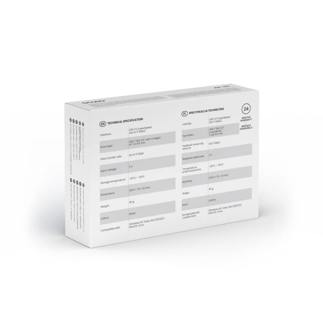 Внешний кейс Savio для HDD/SSD AK-65 2.5