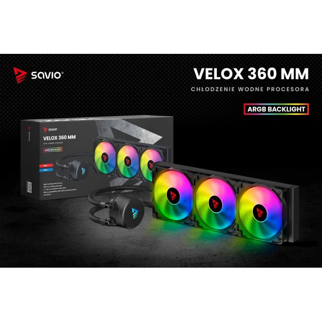 Система жидкостного охлаждения Savio Velox ARGB 360 мм (5901986049142)