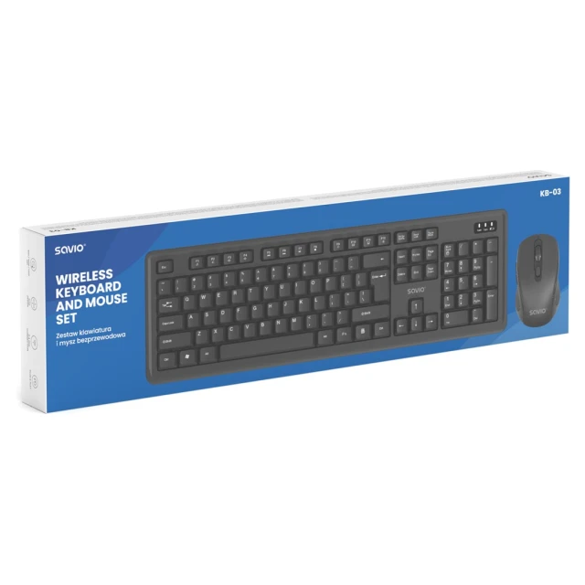 Комплект клавіатура + миша Savio KB-03 бездротовий (5901986049913)