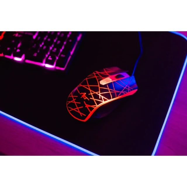 Комплект ART AK-50 клавиатура USB A QWERTY с подсветкой + мышь USB A с подсветкой Black (5902115409028)