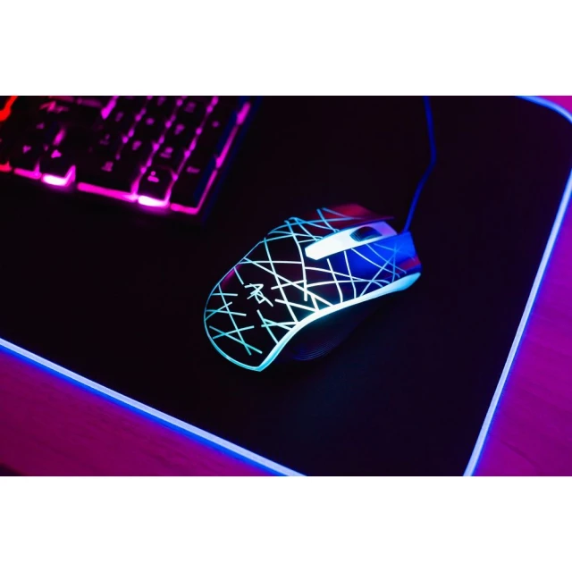 Комплект ART AK-50 клавиатура USB A QWERTY с подсветкой + мышь USB A с подсветкой Black (5902115409028)