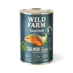 Вологий корм для собак Wild Farm Superfood з лососем і овочами 400 г (5902186093003)