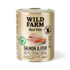 Вологий корм для собак Wild Farm Паштет з лососем і рибою беззерновий 800 г (5902186093133)
