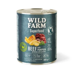 Вологий корм для собак Wild Farm Superfood з яловичиною, гарбузом і петрушкою 800 г (5902186093164)