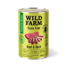 Вологий корм для котів Wild Farm Premium з яловичиною та качкою 400 г (5902186093348)