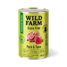 Вологий корм для котів Wild Farm Premium Grain Free зі свининою та тунцем 400 г (5902186093386)
