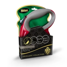 Рулетка-повідець для собак Hilton Smart Dog Tape L до 30 кг 5 м Bordeaux-Gray (5902205065189)