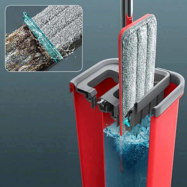 Набір для прибирання GreenBlue MaxiClean GB870 швабра з відром і віджимом 8 л + 2 насадки мікрофібра (5902211123798)
