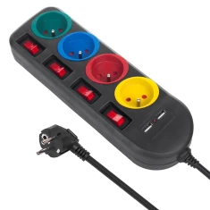 Удлинитель Maclean MCE229B 4 розетки 2xUSB (5902211128724)
