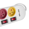 Удлинитель Maclean 4 розетки 2xUSB 2500 Вт 2,1 А White (5902211128731)