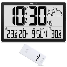 Годинник настінний GreenBlue GB218 LCD з температурою та датою (5902211132059)