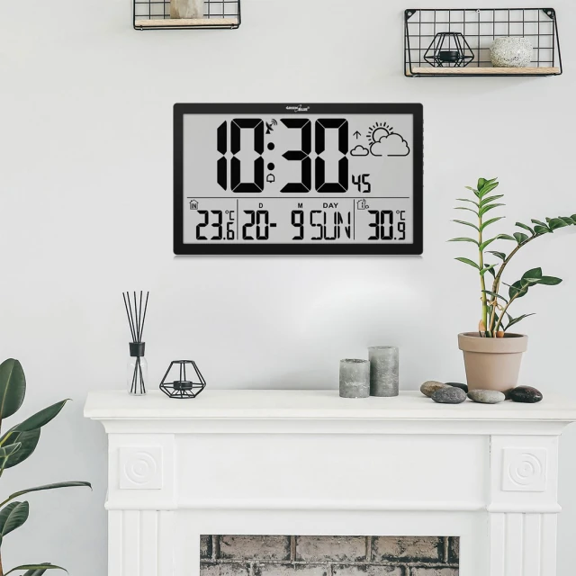 Годинник настінний GreenBlue GB218 LCD з температурою та датою (5902211132059)
