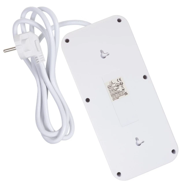 Подовжувач Maclean MCE389 W 6 розеток + 4 x USB 1,5 м 2500 Вт White (5902211141716)