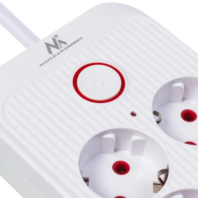 Подовжувач Maclean MCE389 W 6 розеток + 4 x USB 1,5 м 2500 Вт White (5902211141716)