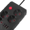 Подовжувач Maclean MCE393 4 розетки + 3xUSB 2500 Вт 3 м Black (5902211141785)