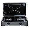 Газова плита Ravanson K-02TB 2 конфорки з транспортувальною кришкою Black (5902230901407)
