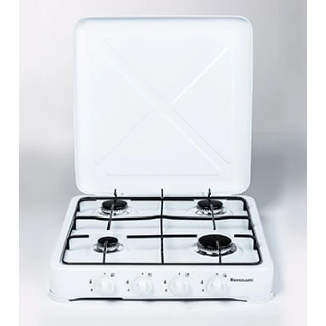 Газовая плита Ravanson K-04T 4 конфорки с транспортировочной крышкой White (5902230901438)