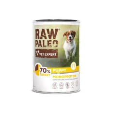 Консерва для цуценят VetExpert Raw Paleo з індичкою 400 г (5902414202726)