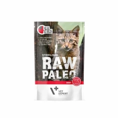 Вологий корм для стерилізованих котів VetExpert Raw Paleo з яловичиною 100 г (5902414202887)