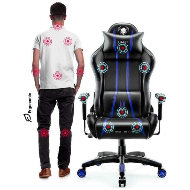 Крісло ігрове Diablo Chairs X-One 2.0 Normal Size Black/Blue (871)