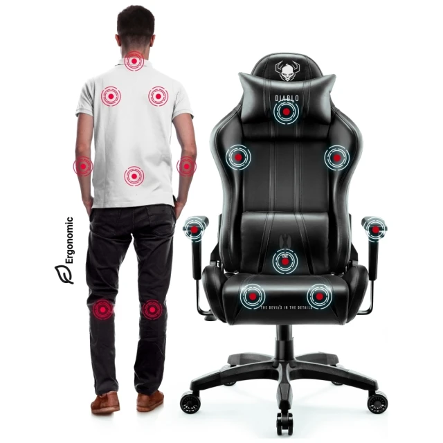 Крісло геймерське Diablo Chairs X-One 2.0 Normal Size Black (873)