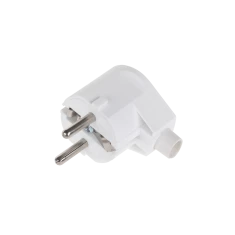 Вилка кутова Schuko з заземленням Elgotech WT-20 White