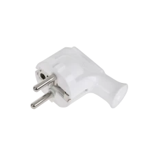 Вилка кутова Schuko з заземленням Elgotech WT-35 White