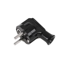 Вилка кутова Schuko з заземленням Elgotech WT-35-2 Black